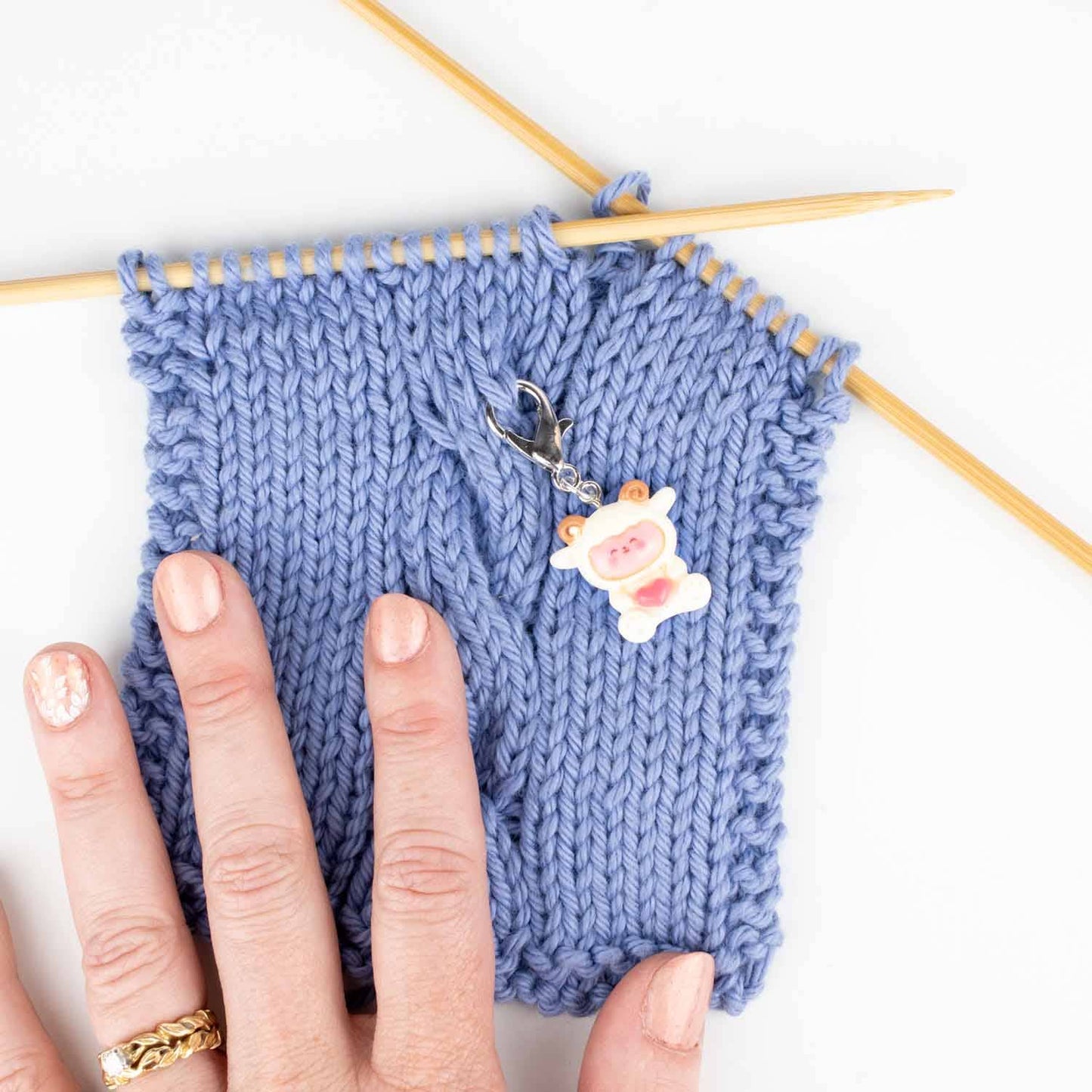 Progress Marker: Little Lamb Clip Stitch Marker