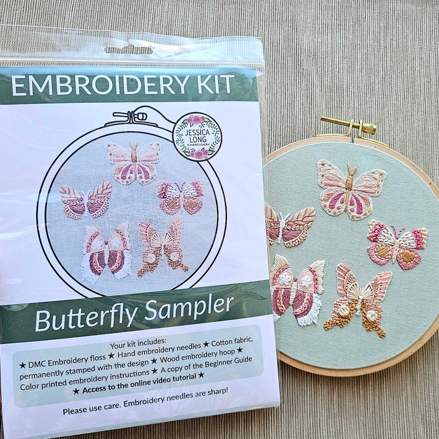 Butterfly Sampler Embroidery Kit - Jessica Long