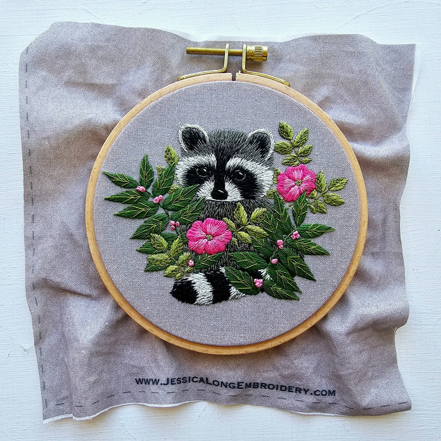 Raccoon Hand Embroidery Kit - Jessica Long
