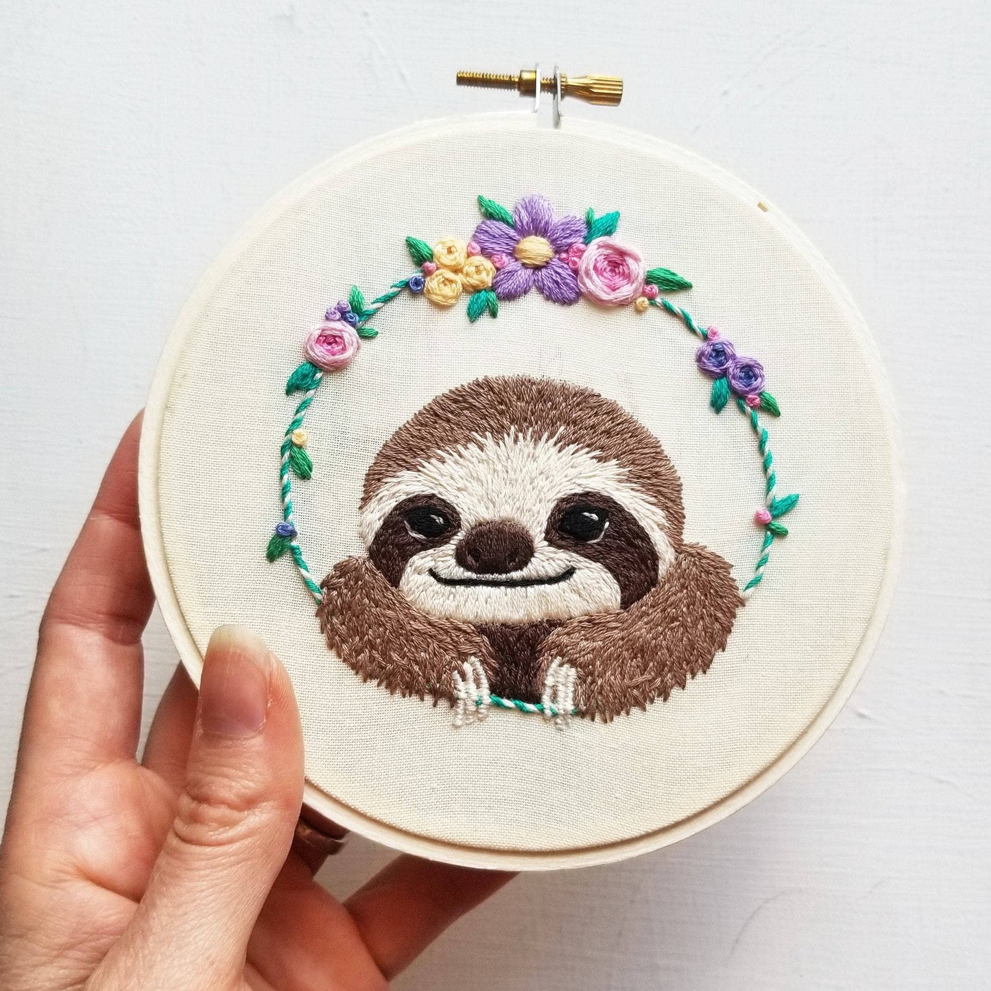 Smiling Sloth Embroidery Kit - Jessica Long