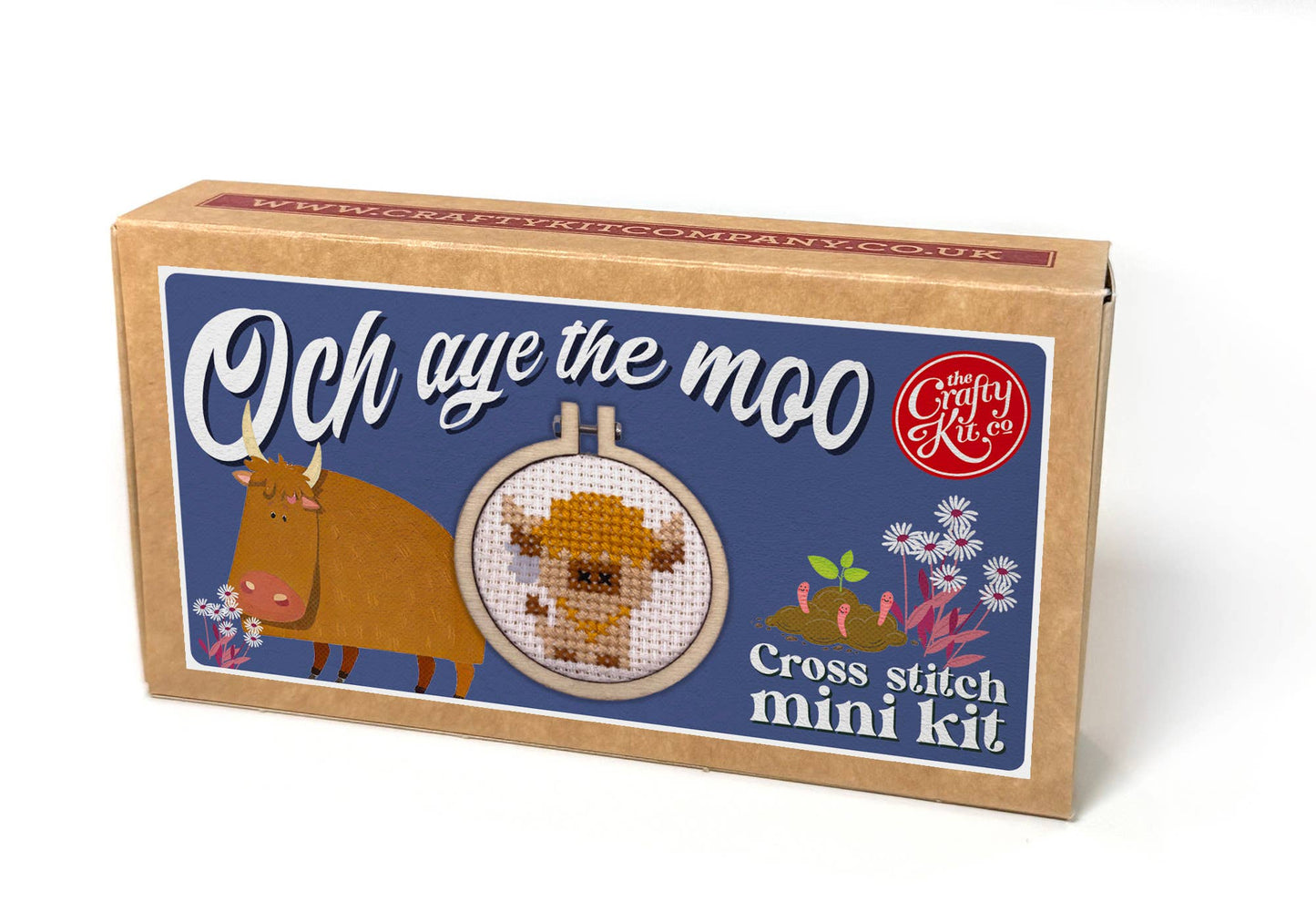 'Och Aye the Moo!' Mini Matchbox Cross Stitch Kit