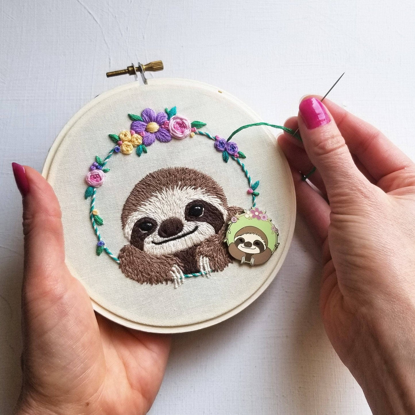 Smiling Sloth Embroidery Kit - Jessica Long