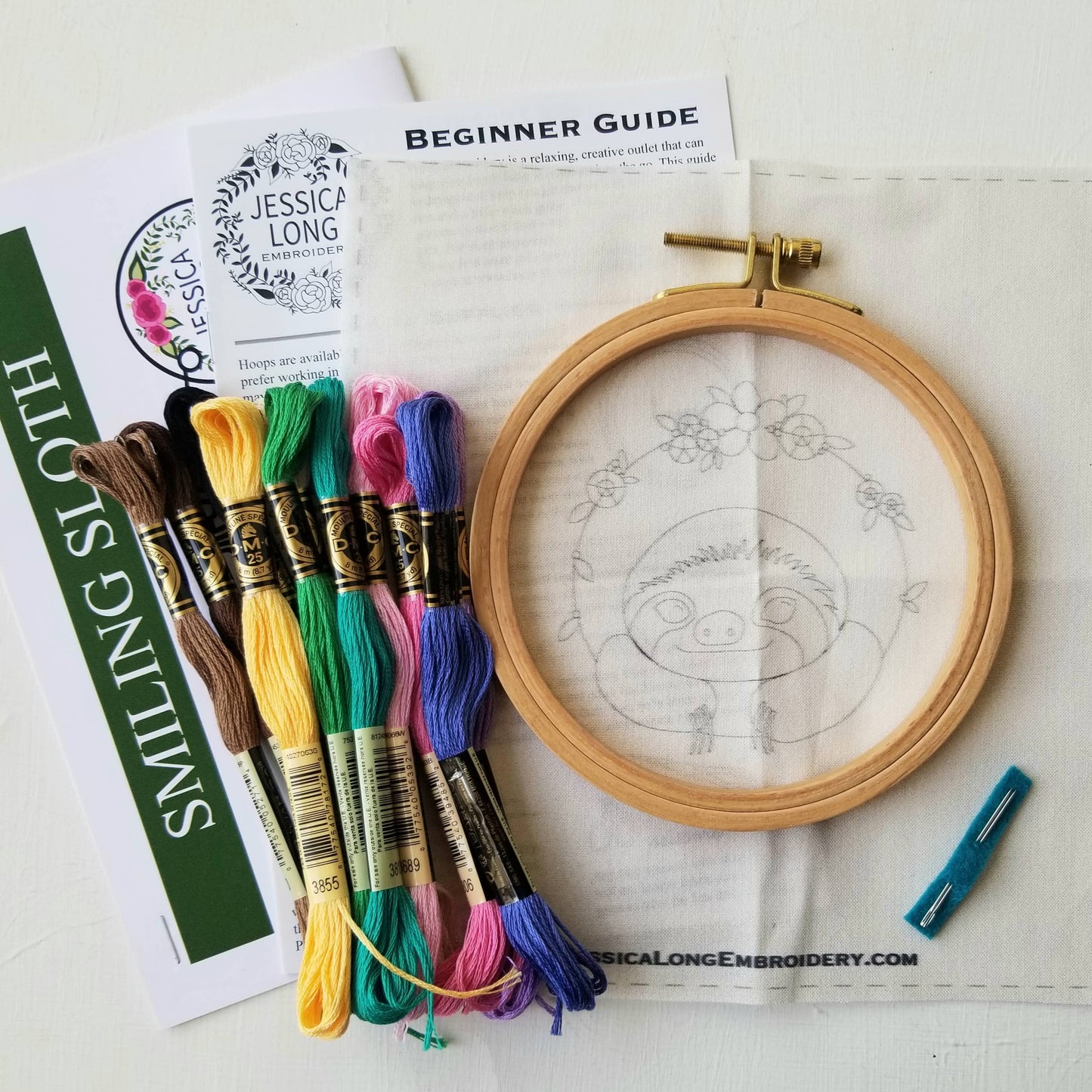Smiling Sloth Embroidery Kit - Jessica Long