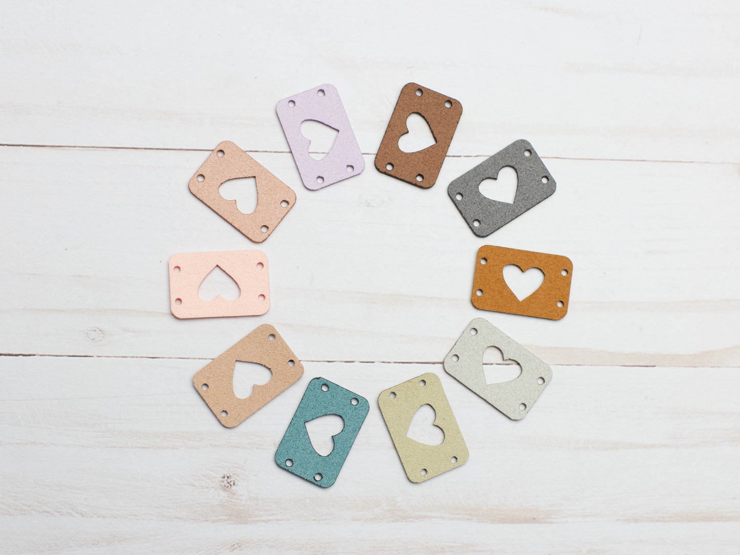 Heart | Horizontal Tags Faux Leather: Pastel Variety Pack