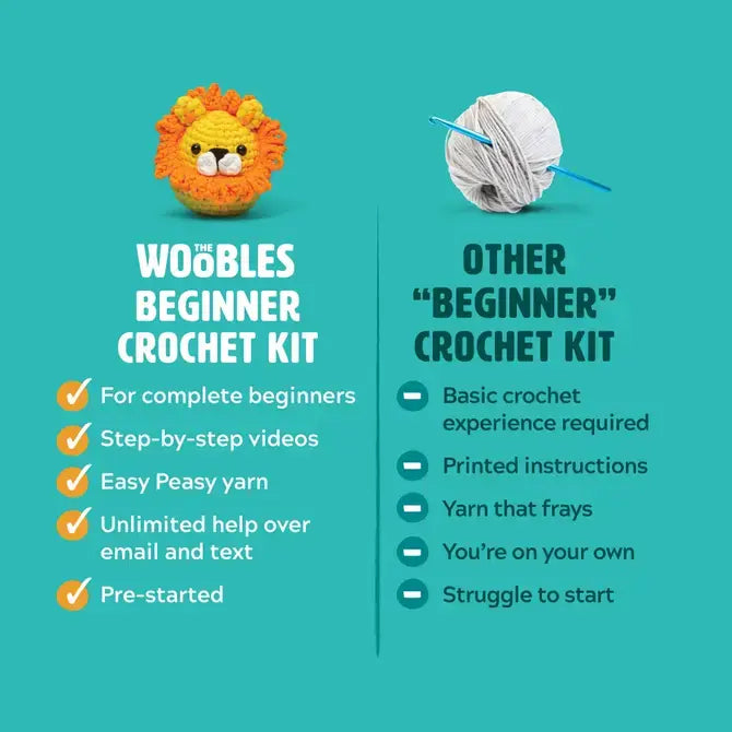 Disco Fred the Rainbow Dinosaur Beginner Crochet Kit - The Woobles