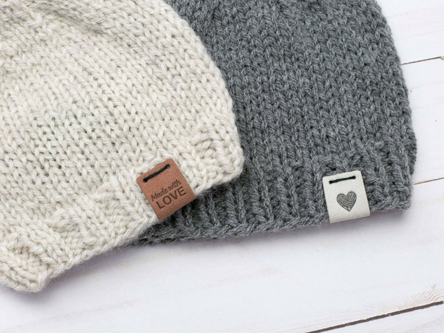 Made With Love | Fold Over Tags Faux Leather: Neutral Variety Pack
