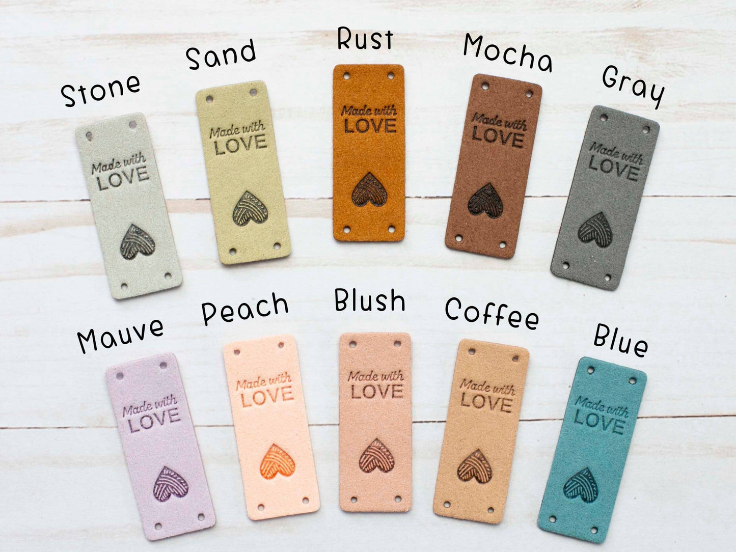 Made With Love | Fold Over Tags Faux Leather: Neutral Variety Pack