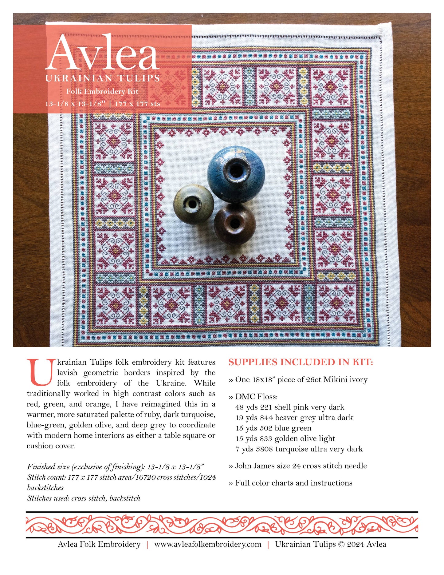 Ukrainian Tulips Cross stitch kit