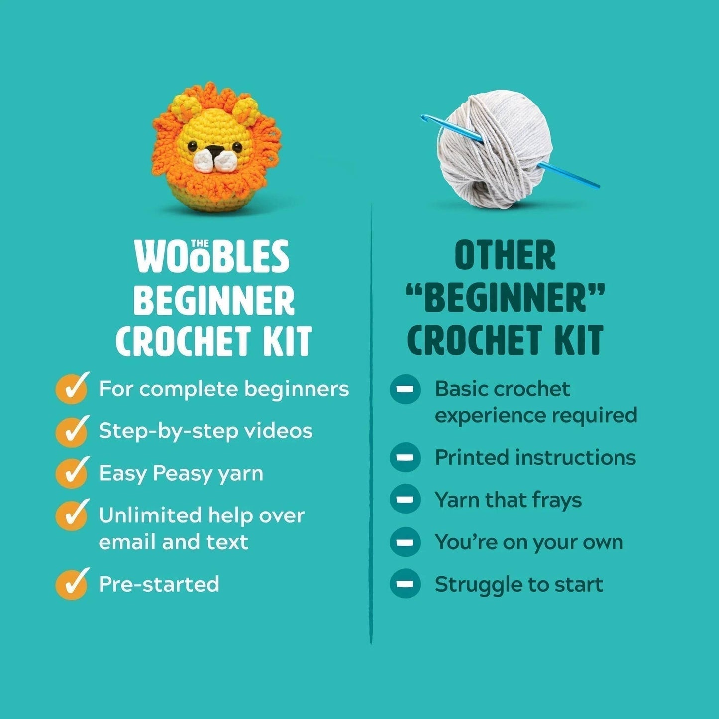 Rainbow Unicorn Beginner Crochet Kit - The Woobles