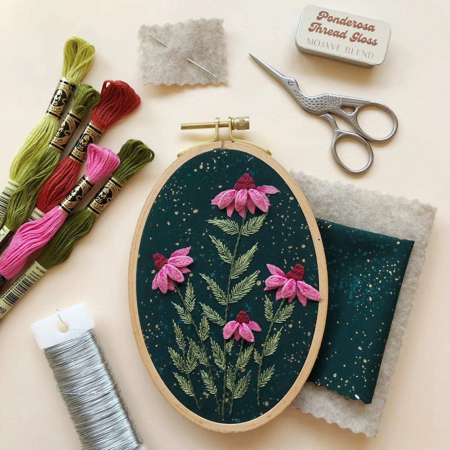 3D Coneflowers - Intermediate Embroidery Kit
