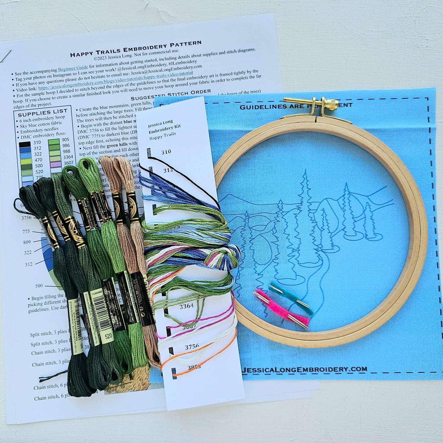 Happy Trails Landscape Embroidery Kit - Jessica Long