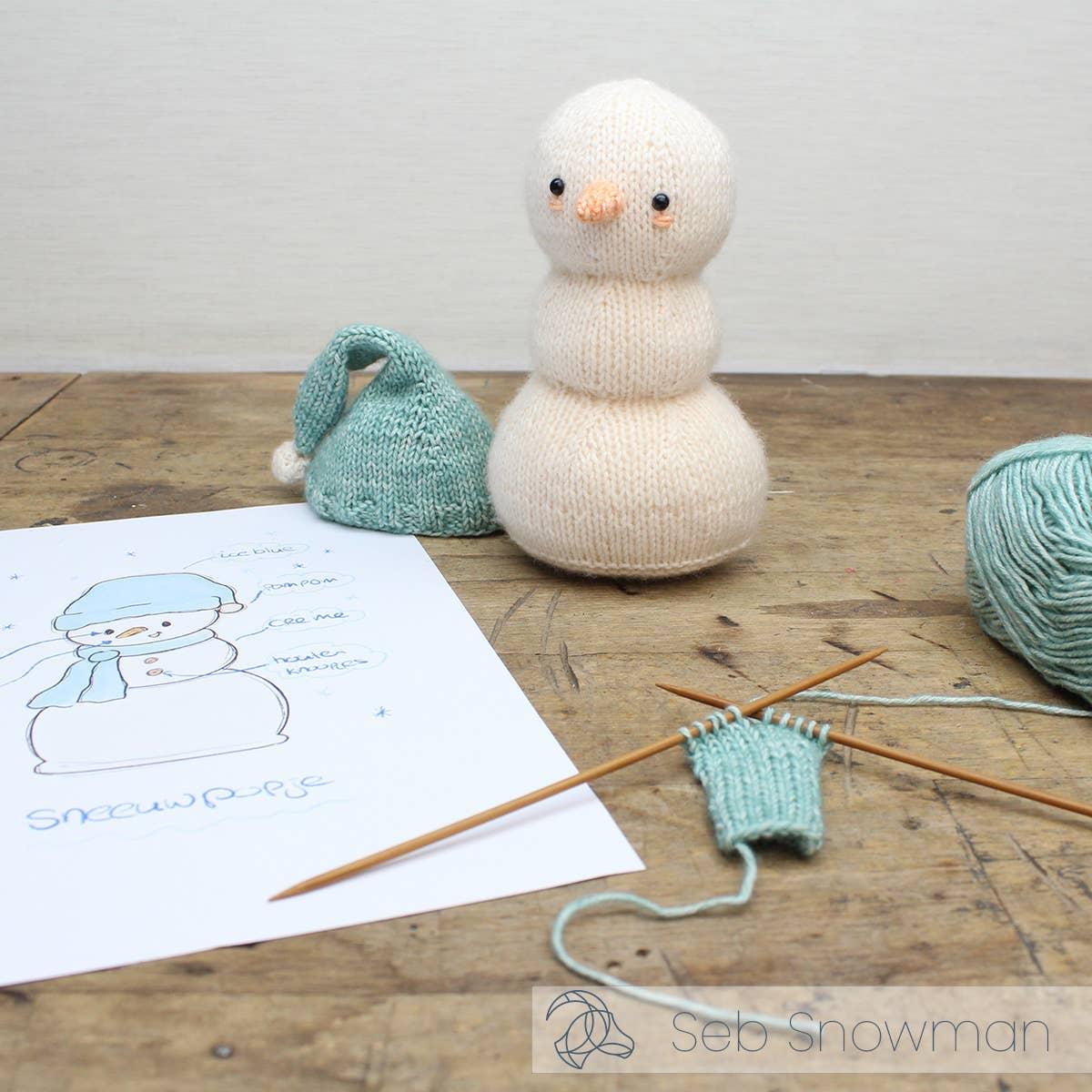 Seb Snowman - DIY Knitting Kit