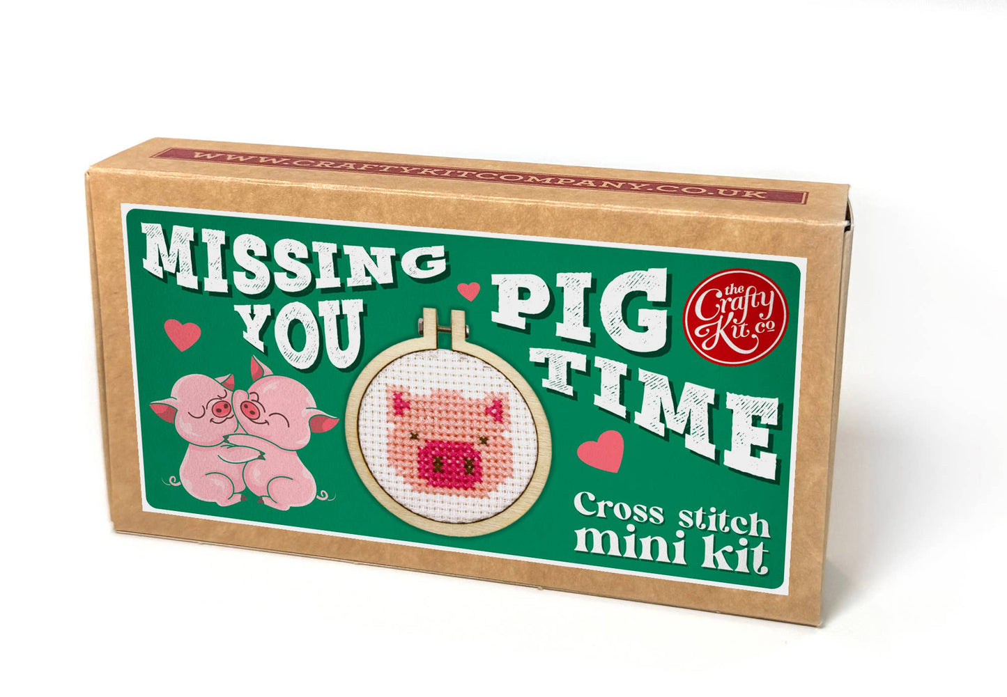 'Missing You Pig Time' Mini Matchbox Cross Stitch Kit