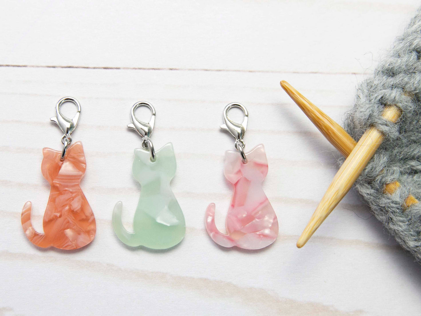 Pastel Cat Progress Keepers | Crochet Knitting Notions
