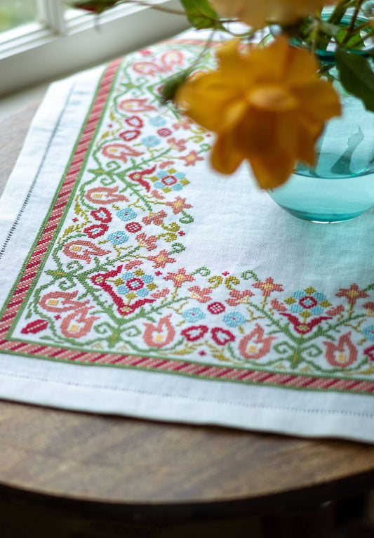 Clara's Garden Cross Stitch Kit - Avlea Folk Embroidery
