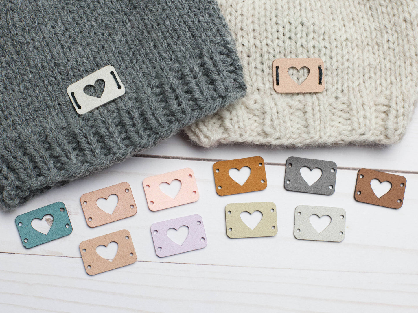 Heart | Horizontal Tags Faux Leather: Pastel Variety Pack
