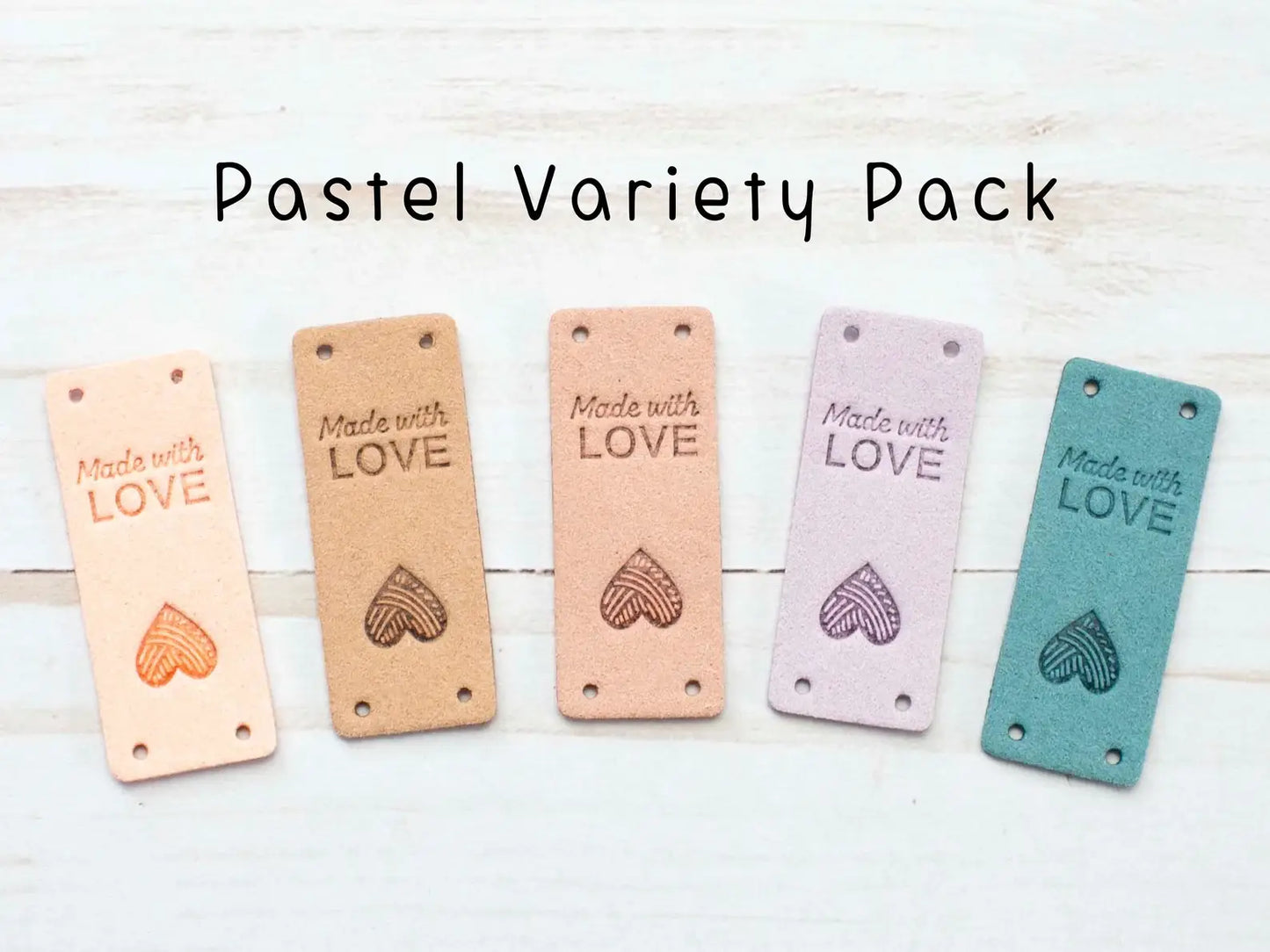 Made With Love | Fold Over Tags Faux Leather: Neutral Variety Pack