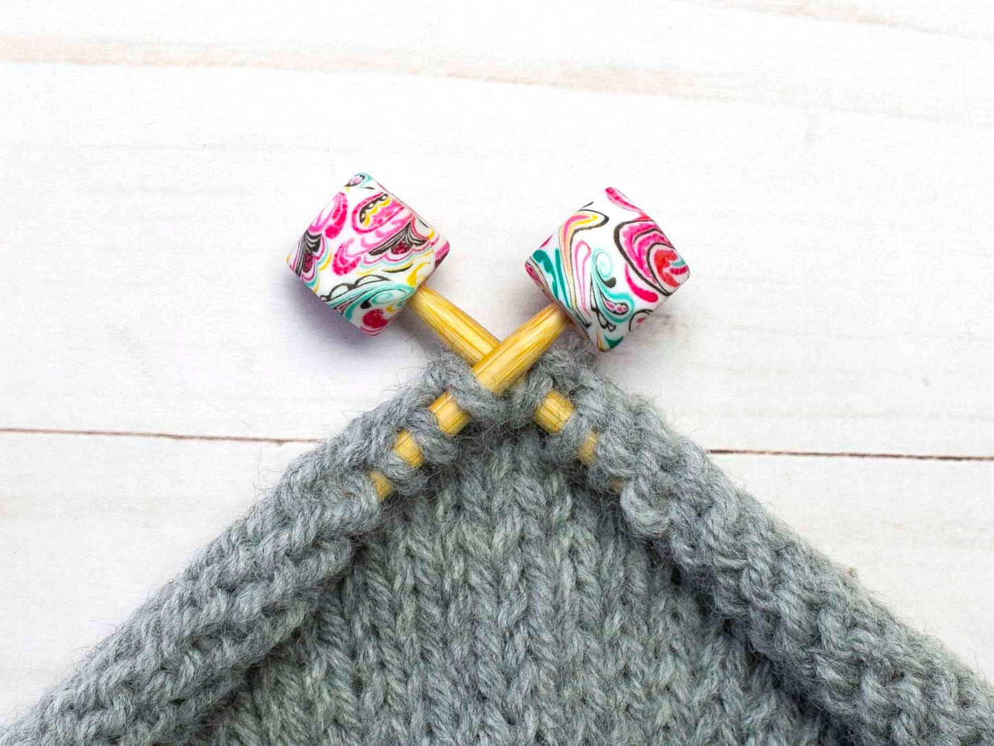 Pink Paisley Hexagon | Stitch Stoppers Knitting Notions