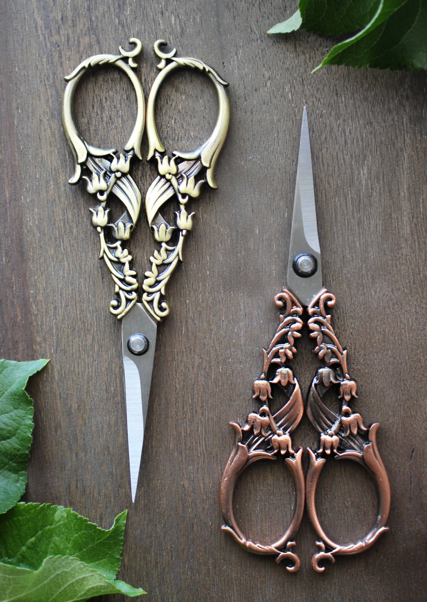 Tulip Garden Embroidery Scissors - Antique Copper
