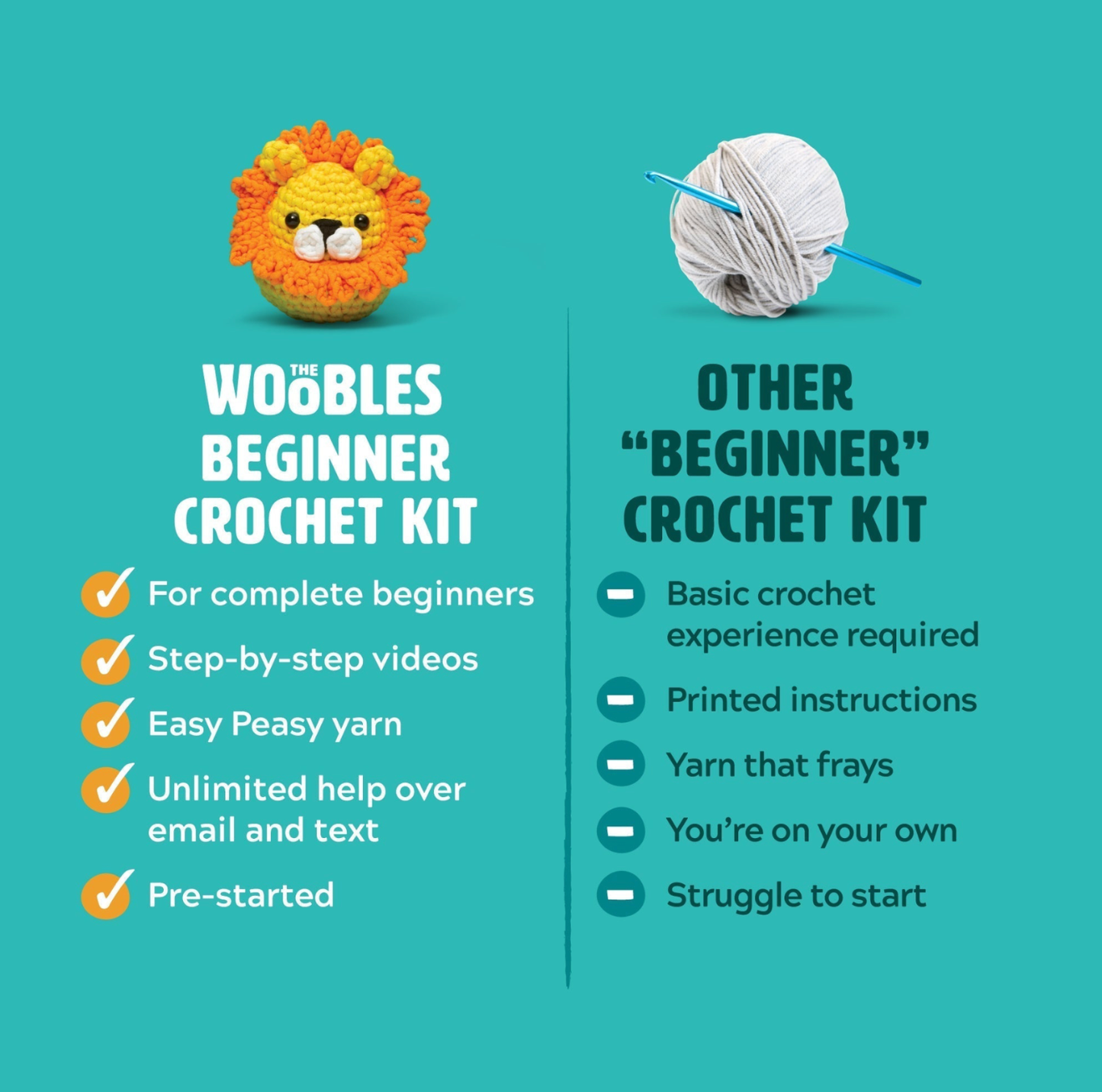 Tanya the Tiger Beginner Crochet Kit - The Woobles