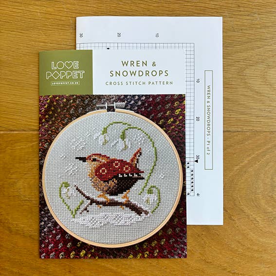 Wren & Snowdrops - Cross Stitch Kit