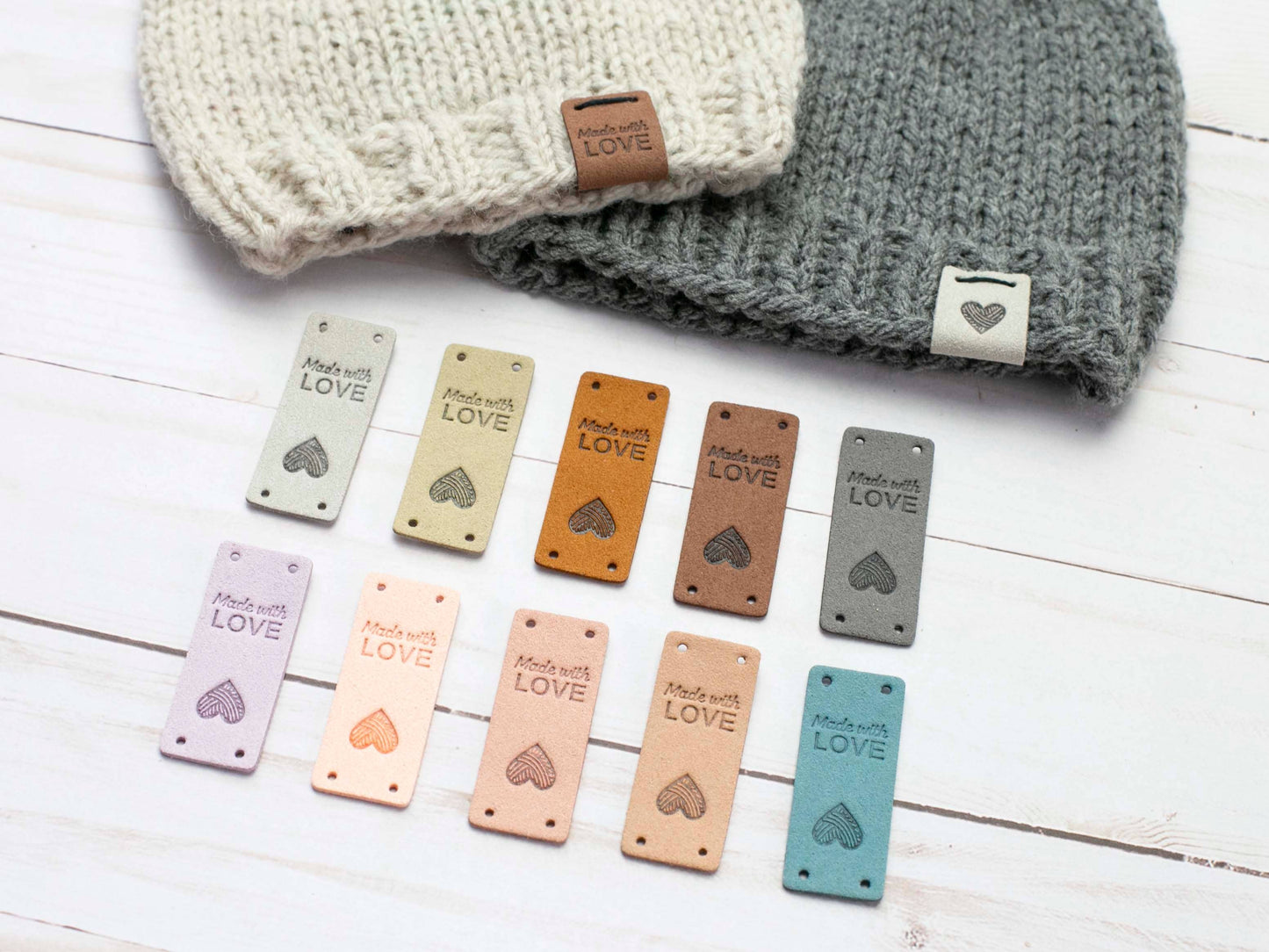 Made With Love | Fold Over Tags Faux Leather: Neutral Variety Pack
