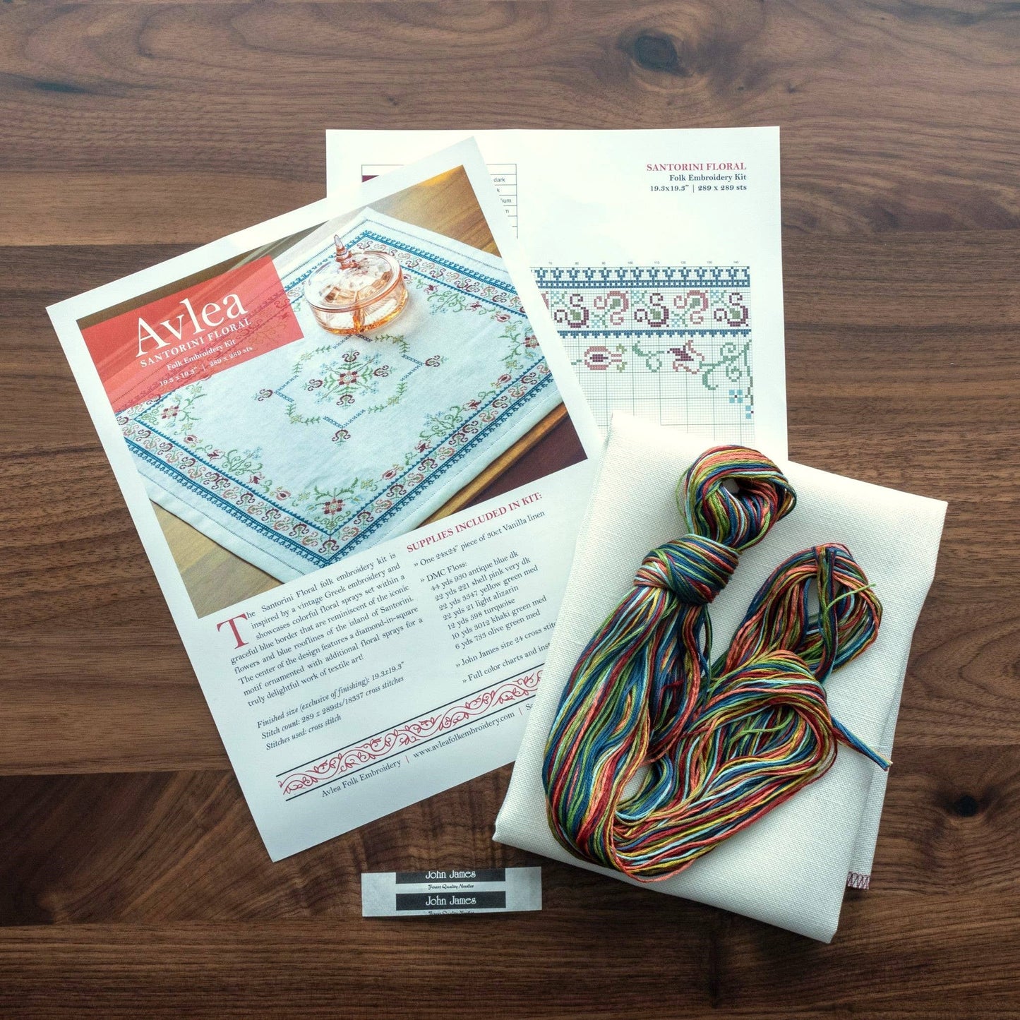 Santorini Floral Cross stitch kit