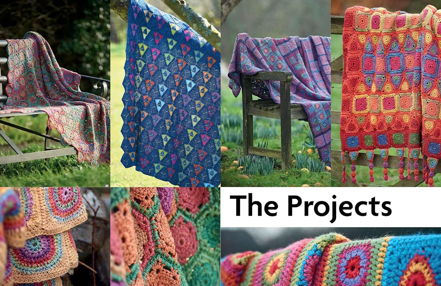 Block-By-Block Blankets and Afghans: Rainbow Granny Square Designs to Crochet by Amanda Perkins