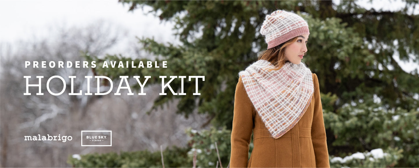 Malabrigo Holiday Kit - Entramado Hat & Cowl