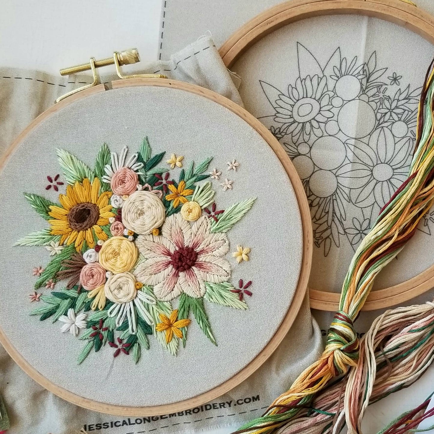 Floral Harvest Embroidery Kit - Jessica Long