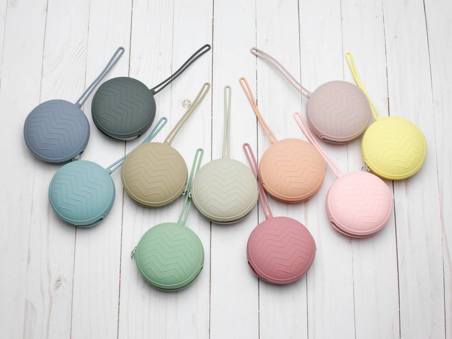 Round Storage Pouches Knitting Notions Accessories: Light Blue