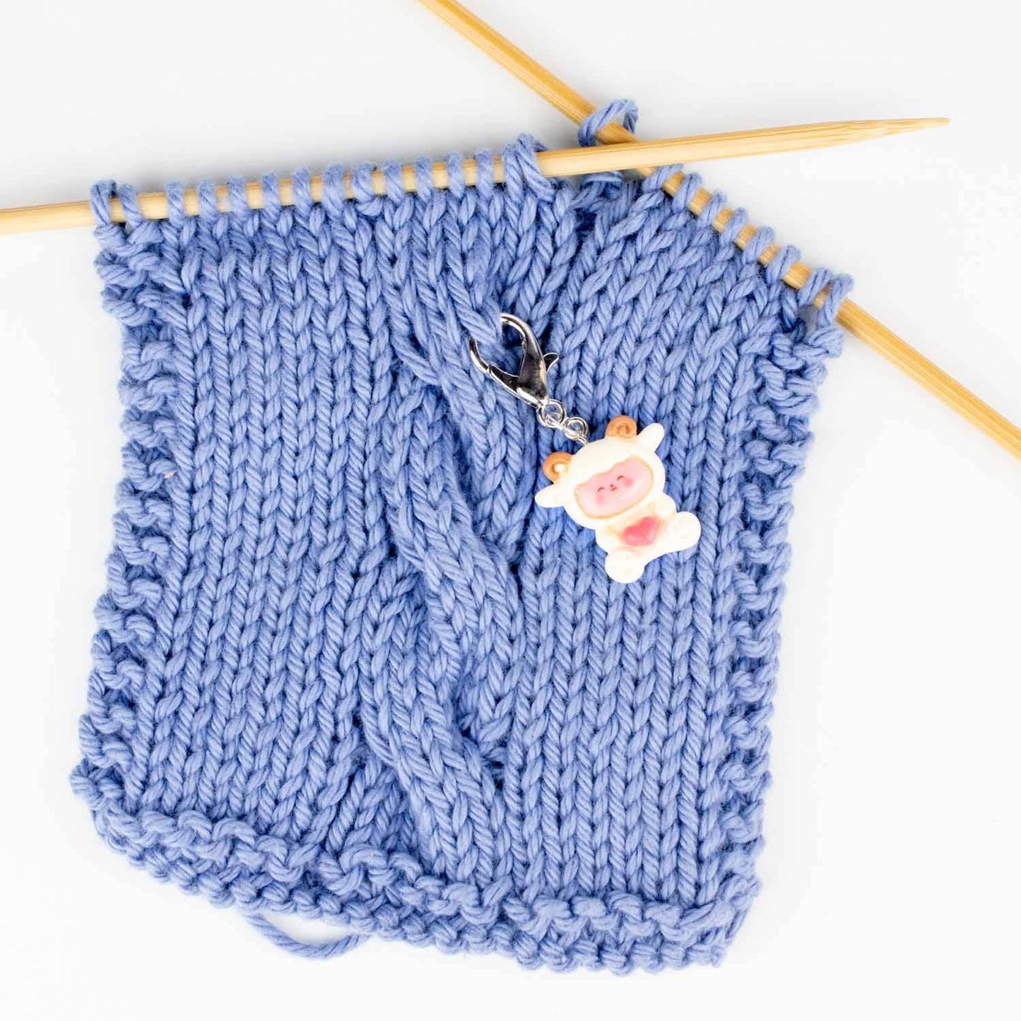 Progress Marker: Little Lamb Clip Stitch Marker
