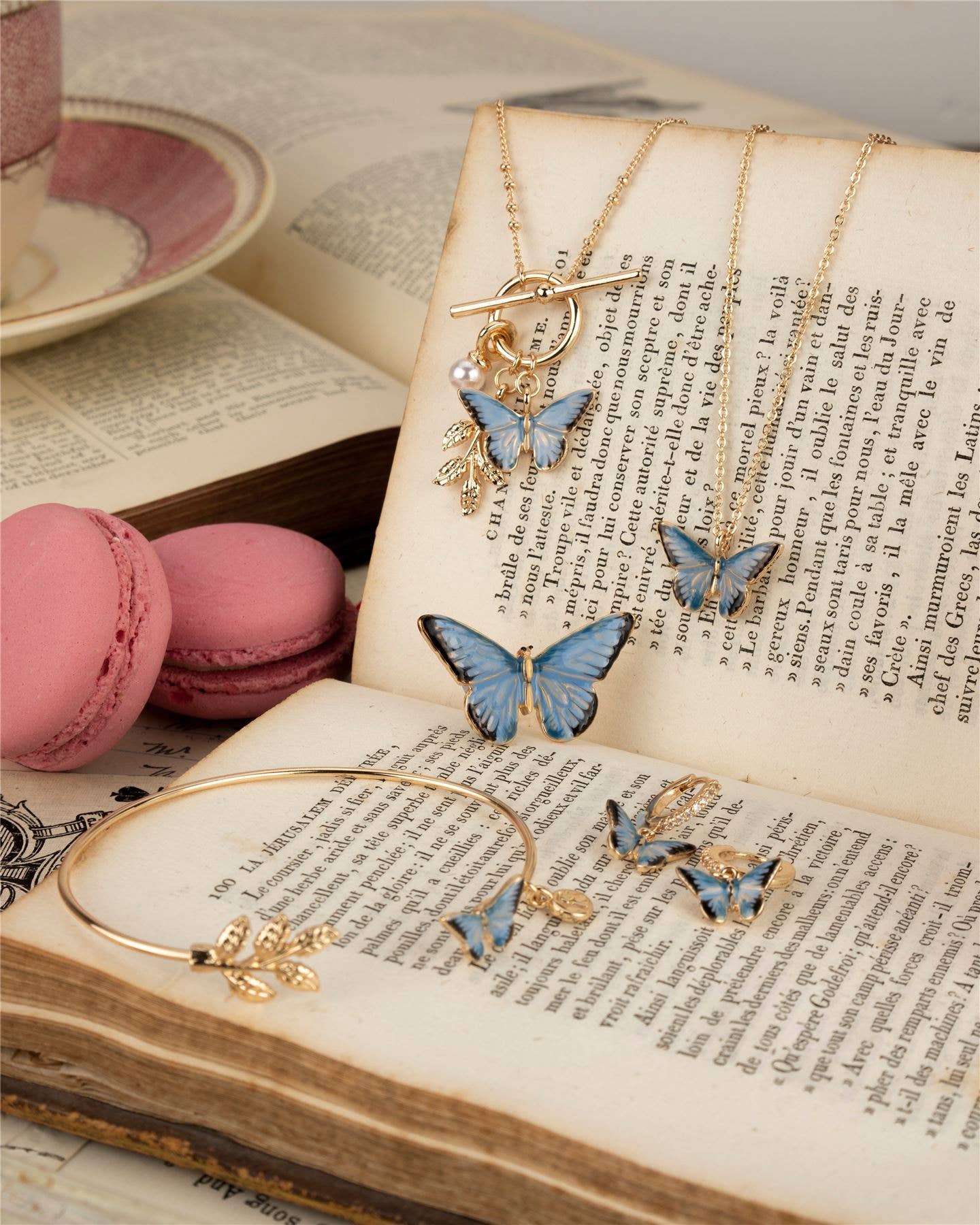 FABLE Enamel Blue Butterfly Huggie Earrings: Matchbox - Perfect for Gifting