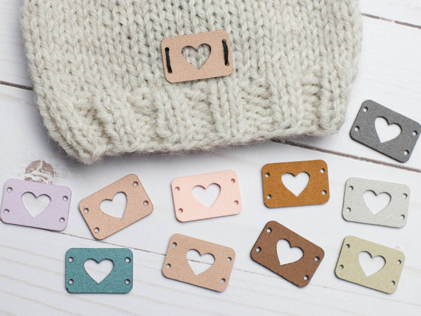 Heart | Horizontal Tags Faux Leather: Pastel Variety Pack