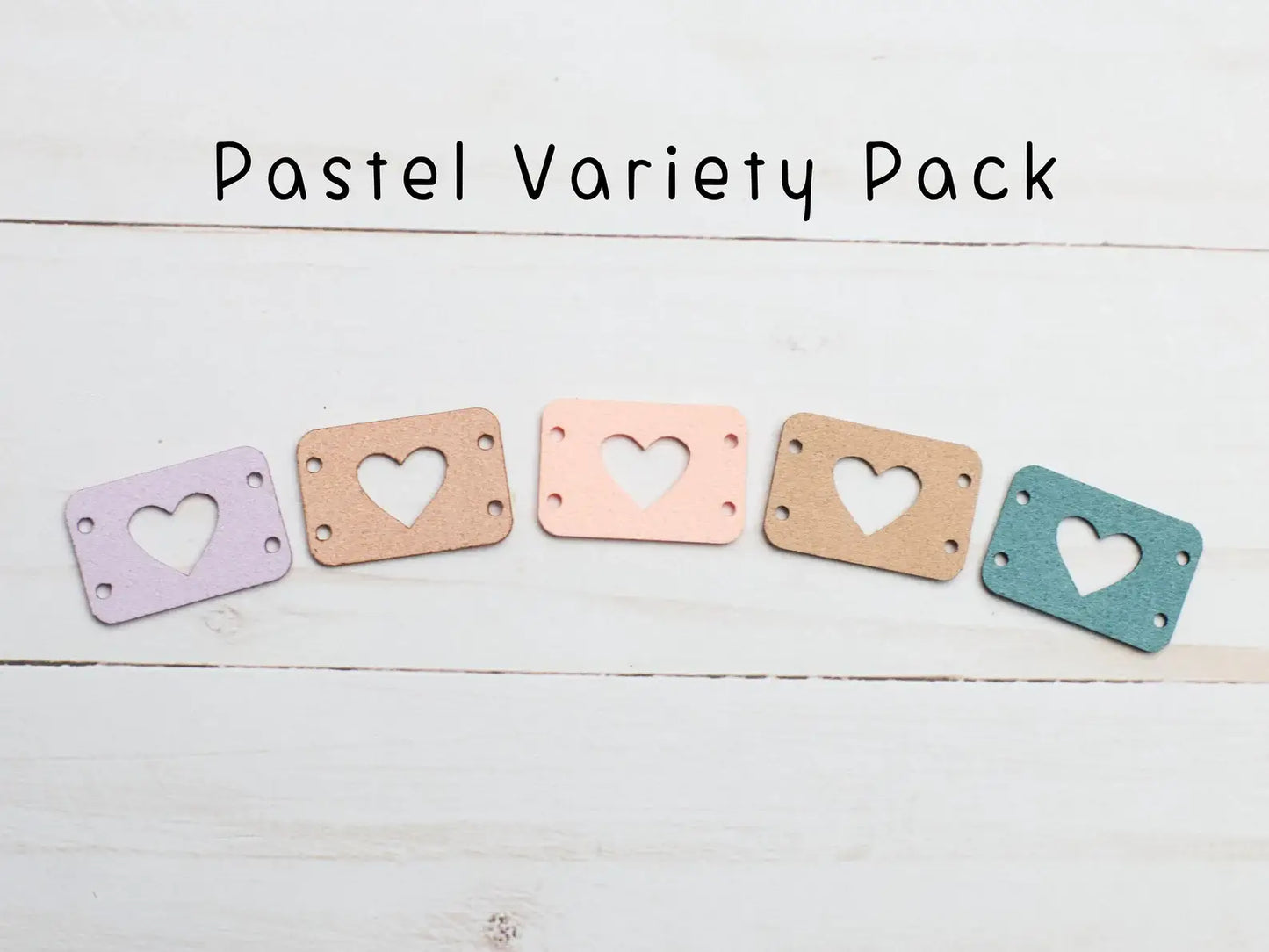 Heart | Horizontal Tags Faux Leather: Neutral Variety Pack