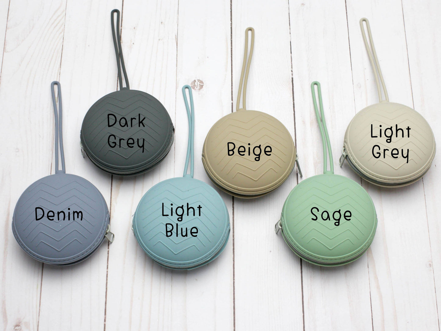 Round Storage Pouches Knitting Notions Accessories: Light Blue
