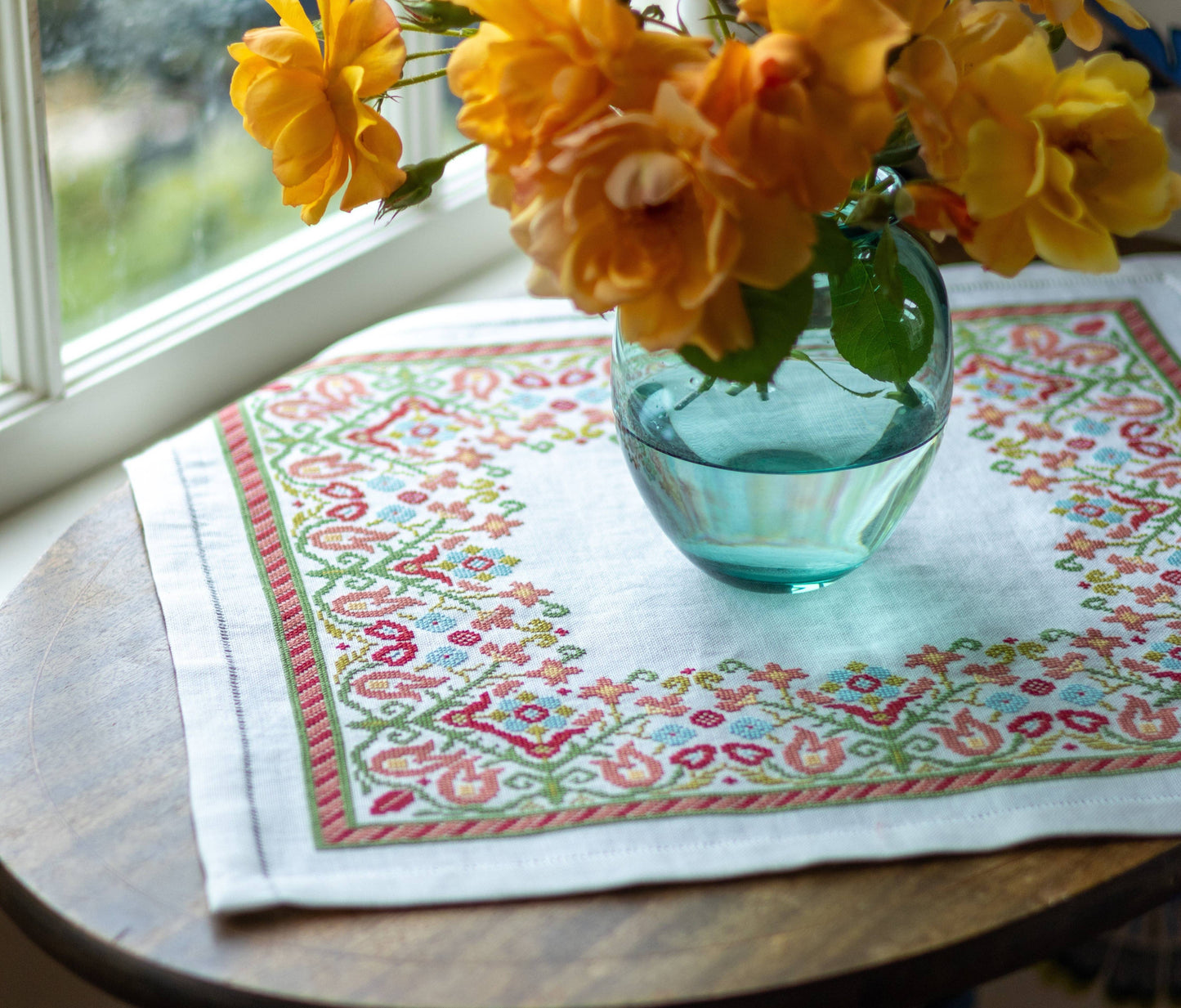 Clara's Garden Cross Stitch Kit - Avlea Folk Embroidery
