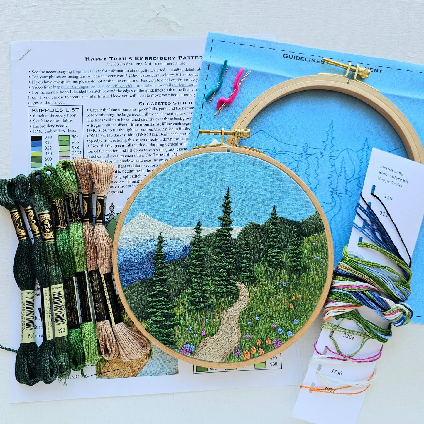 Happy Trails Landscape Embroidery Kit - Jessica Long