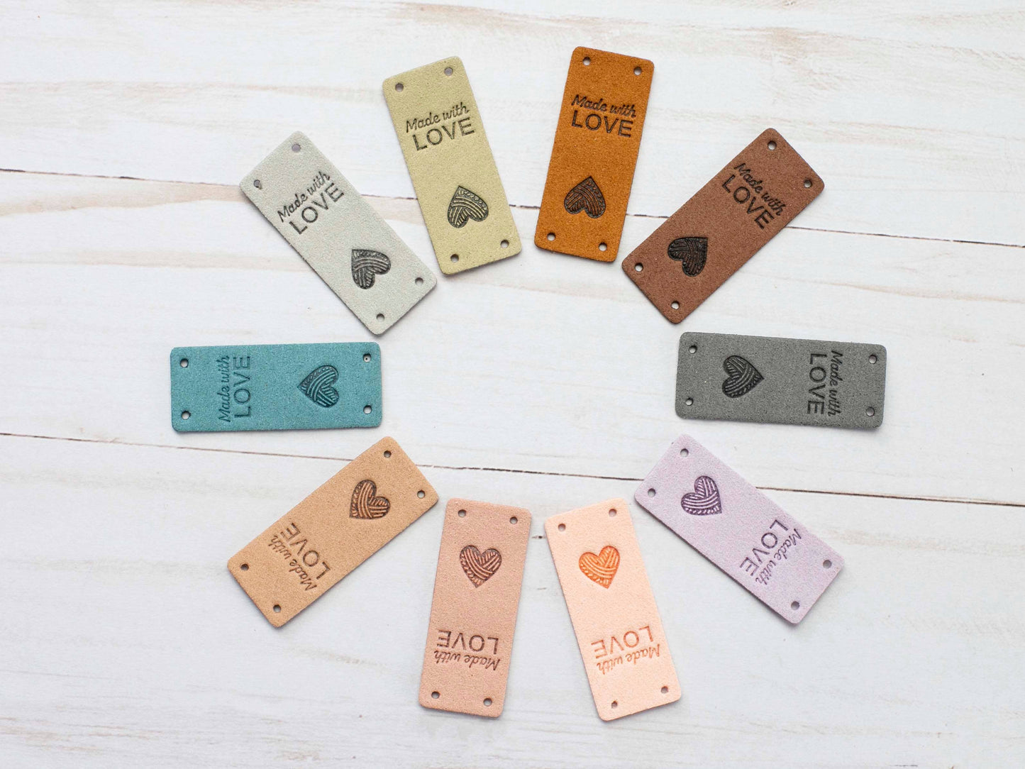 Made With Love | Fold Over Tags Faux Leather: Neutral Variety Pack