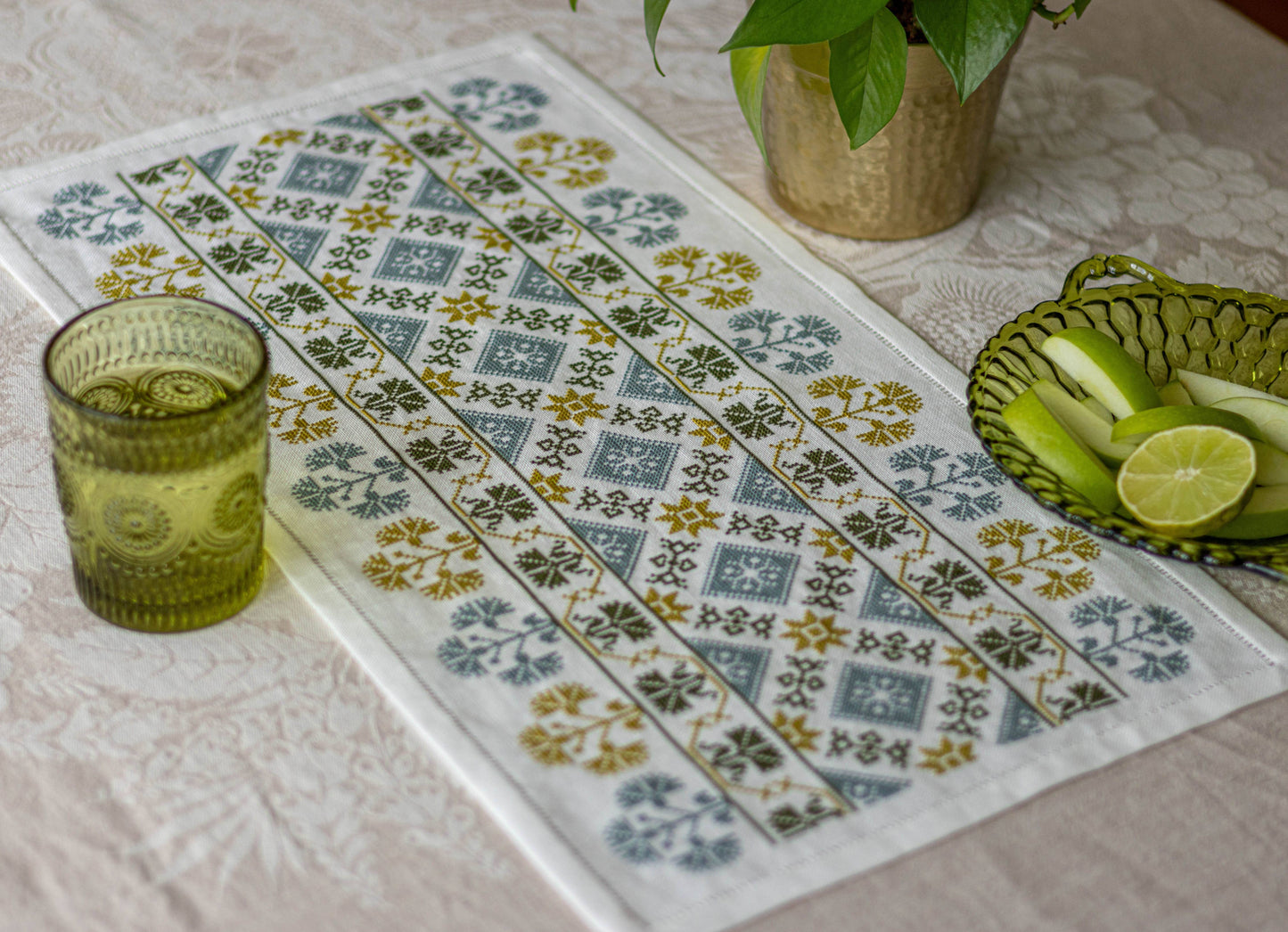 Aegean Arbor Cross Stitch Kit - Avlea Folk Embroidery