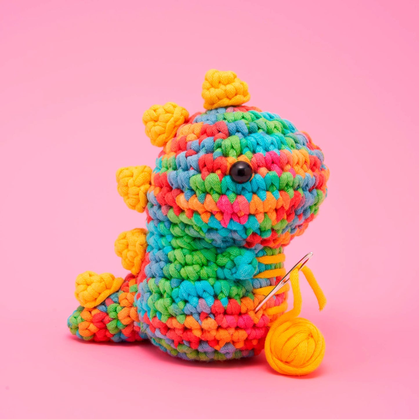Disco Fred the Rainbow Dinosaur Beginner Crochet Kit - The Woobles