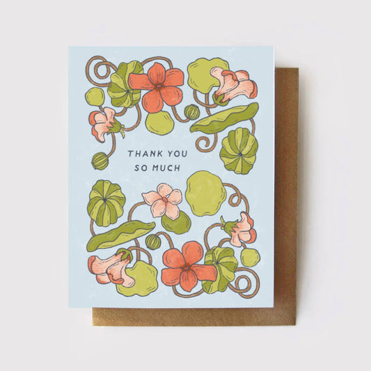 Thank You Nasturtium Garden Greeting Card