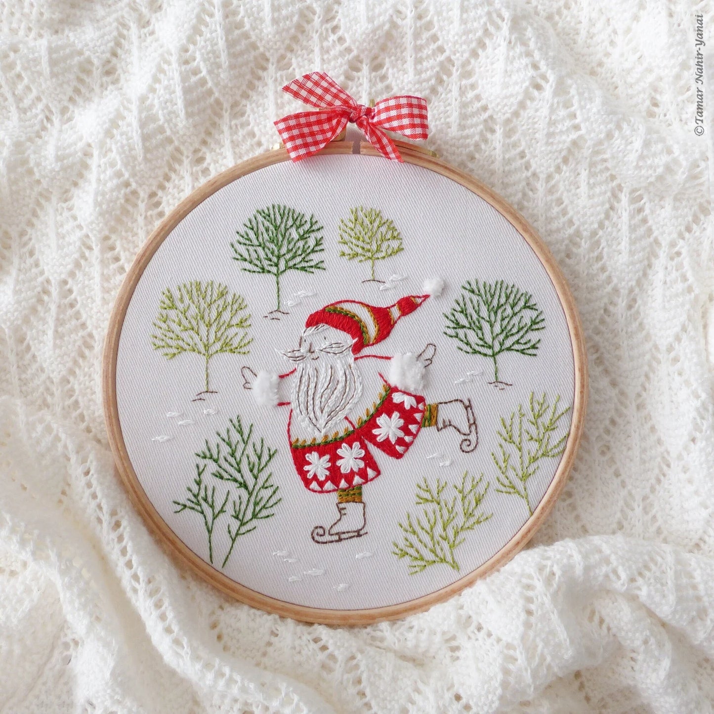 Skating Santa Embroidery Kit