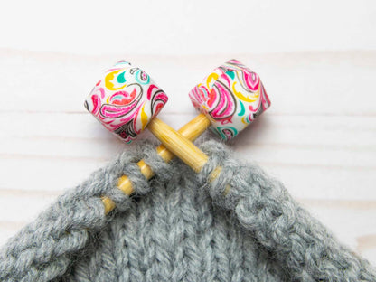 Pink Paisley Hexagon | Stitch Stoppers Knitting Notions