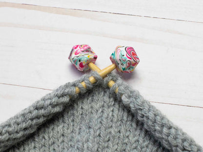 Pink Paisley Hexagon | Stitch Stoppers Knitting Notions