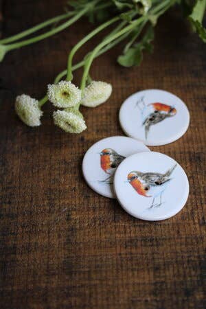 Ceramic Buttons Handmade - Flying Friends