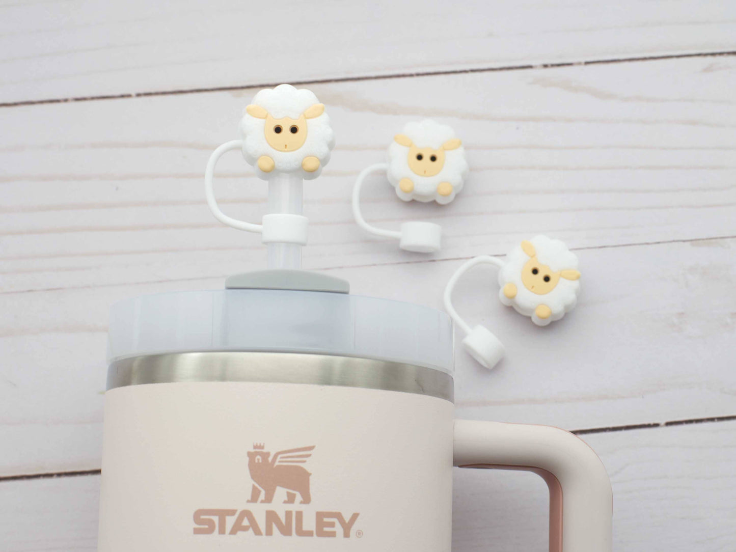 White Sheep | Straw Toppers Stanley Water Bottles