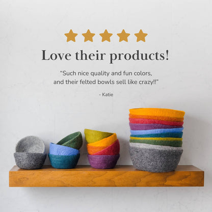 Felt Bowl - Large Ombre | Felt Yarn Bowl | Fibres of Life