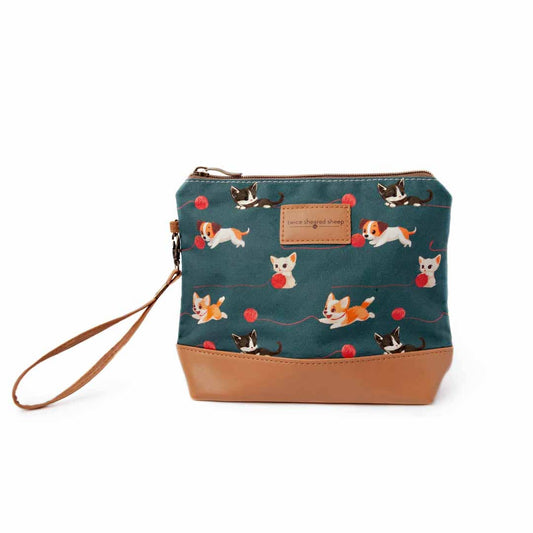 Cats & Dogs - Mini Trini Bag – Small Zippered Sock Project Bag