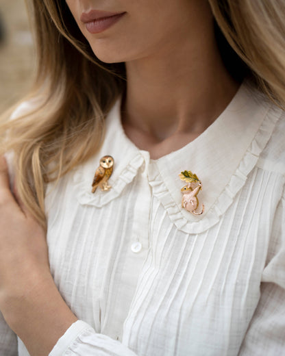 FABLE Enamel Dormouse Brooch: Green Matchbox - Perfect for gifting